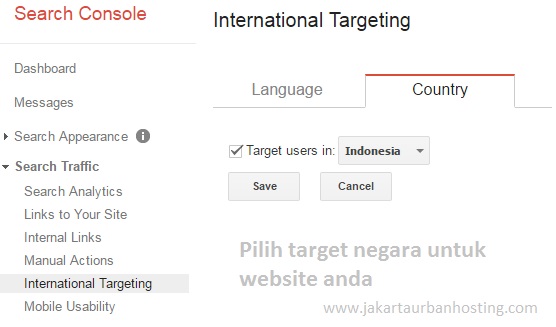 pilih target negara untuk optimasi website anda