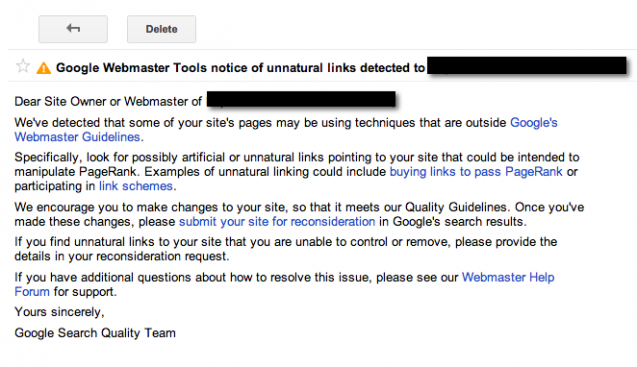 pinalti google terhadap tautan spam